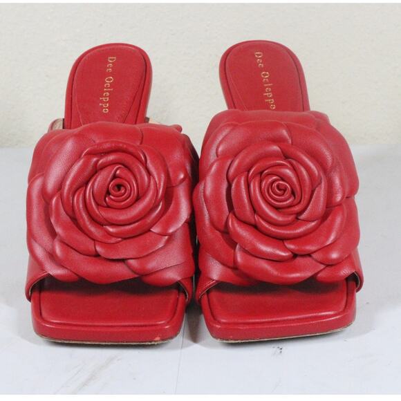 Dee Ocleppo 90mm kingston Heel Sandals Red Rose Size 8.5 - Picture 1 of 7